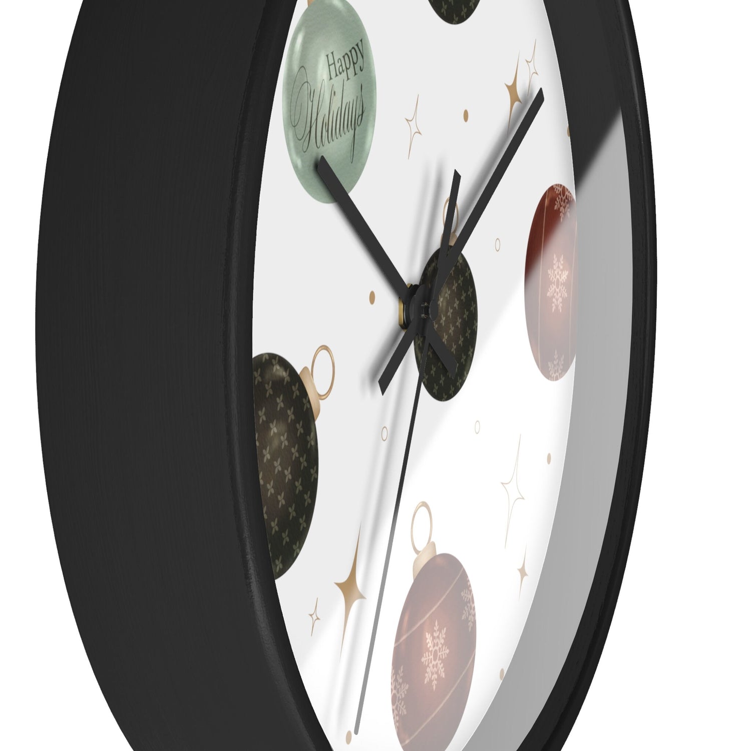 Wall Clock, Xmas color ornament wall art home office den casual room designer clock holiday family business gift