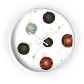 Wall Clock, Xmas color ornament wall art home office den casual room designer clock holiday family business gift