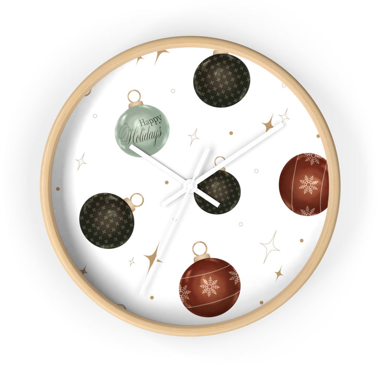 Wall Clock, Xmas color ornament wall art home office den casual room designer clock holiday family business gift