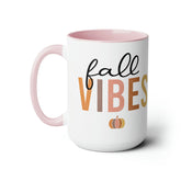 Two-Tone Coffee Mugs, 15oz, Fall vibes multi color two-tone beverage stylish classy minimilist common simple daily kitchen utility cup The Aurora Touch