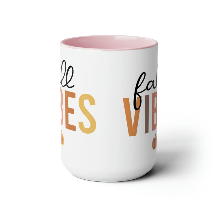 Two-Tone Coffee Mugs, 15oz, Fall vibes multi color two-tone beverage stylish classy minimilist common simple daily kitchen utility cup The Aurora Touch