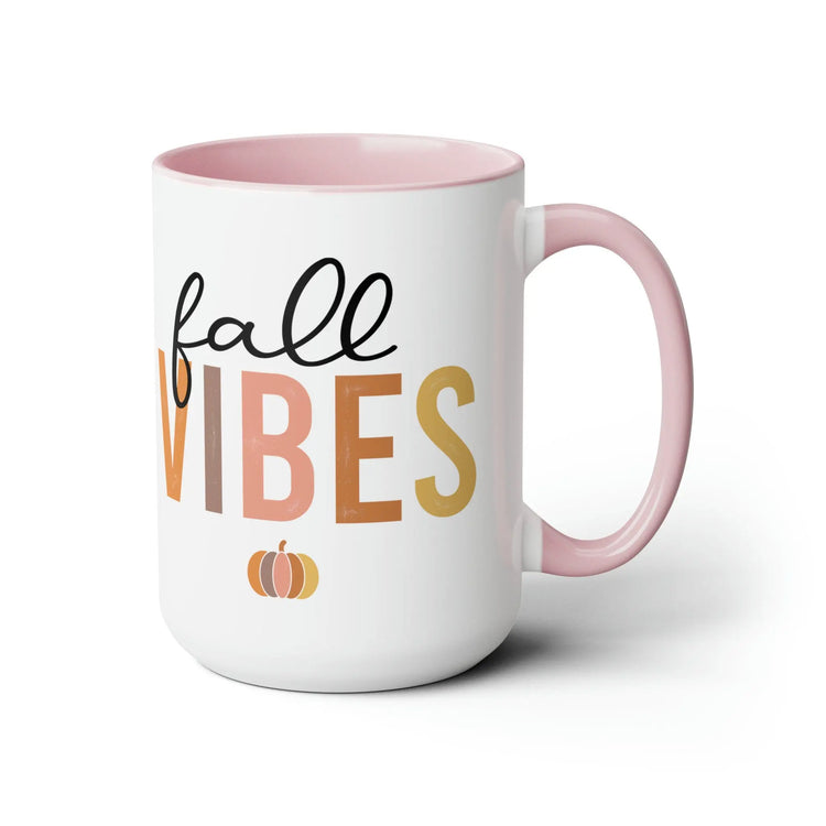 Two-Tone Coffee Mugs, 15oz, Fall vibes multi color two-tone beverage stylish classy minimilist common simple daily kitchen utility cup The Aurora Touch