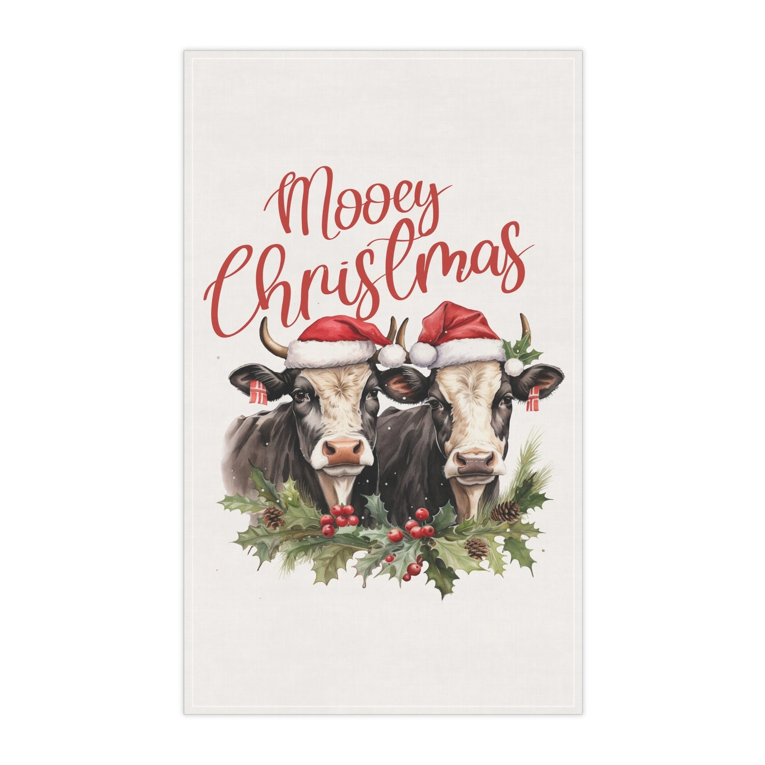 Farm Animal Holiday Tea Towels - Farmers Towel, Country Xmas Theme, Hand Towels, Holiday Decor, Cooking Towel