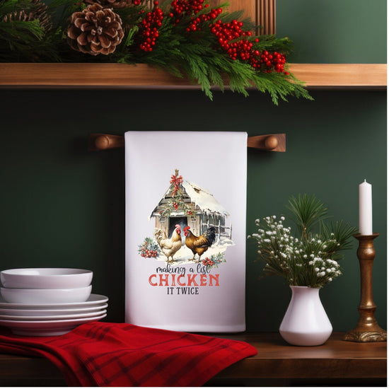 Farm Kitchen Towel, Tea Towels, Country Xmas Chicken Design, Xmas Novelty Items, Kitchen Decor, Holiday Sale, Animal Print, Cotton/Poly