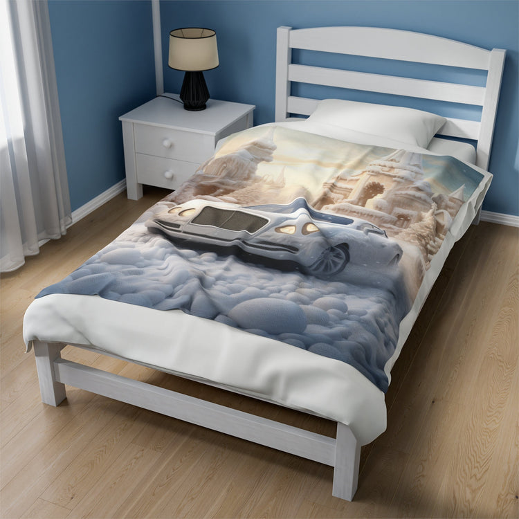 Velveteen Plush Blanket - Luxury Bentley Bedspread, Holiday Xmas Throws, Warm Fleece Blankets, Perfect Xmas Gift