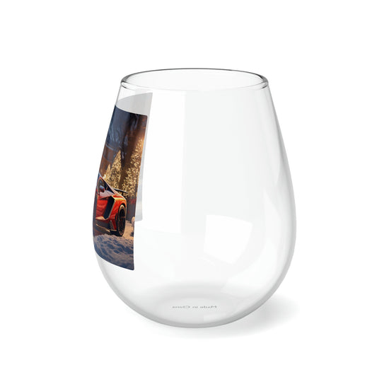 Stemless Wine Glass, 11.75oz, Luxury Car portrait, fancy wine glass, Holiday wine glass, Party Wine glass, Corporate gift, Fancy Xmas gift