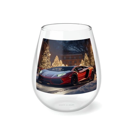 Stemless Wine Glass, 11.75oz, Luxury Car portrait, fancy wine glass, Holiday wine glass, Party Wine glass, Corporate gift, Fancy Xmas gift