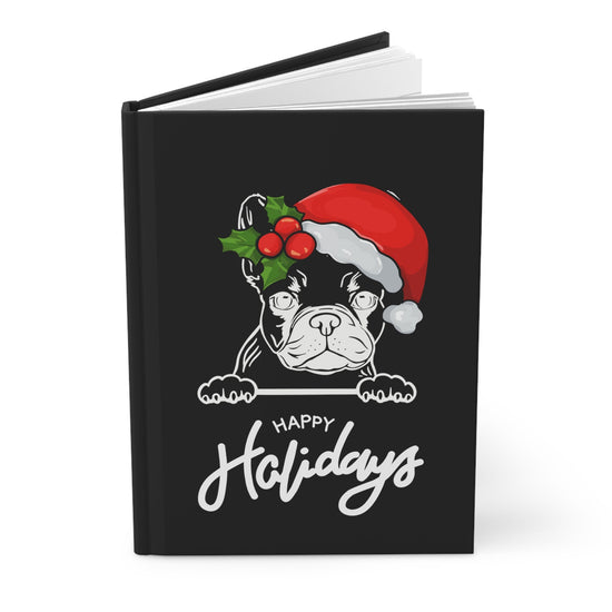 Hardcover Journal Matte, Frenchie dog, Holiday Notebook, Daily Journal, Appointment Book, thoughtful gift, small xmas gift, Student gift