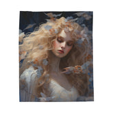 Angelic Velveteen Plush Blanket, Designer Throw, Modern Style, Soft Living Room Decor, Teen Gift