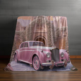 Velveteen Plush Pretty in Pink luxury classic car image design art portrait interior home decor cozy blanket throw