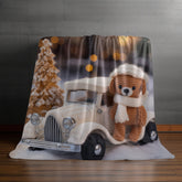 Velveteen Plush Blanket, Kid cozy soft Teddy Bear crochet child toddler bedroom warm soft adorable crib fleece Xmas holiday gift