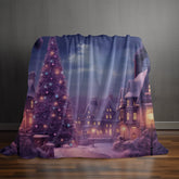 Luxurious Velveteen Plush Blanket - Cozy Purple Christmas Blanket Sale