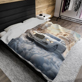 Velveteen Plush Blanket - Luxury Bentley Bedspread, Holiday Xmas Throws, Warm Fleece Blankets, Perfect Xmas Gift