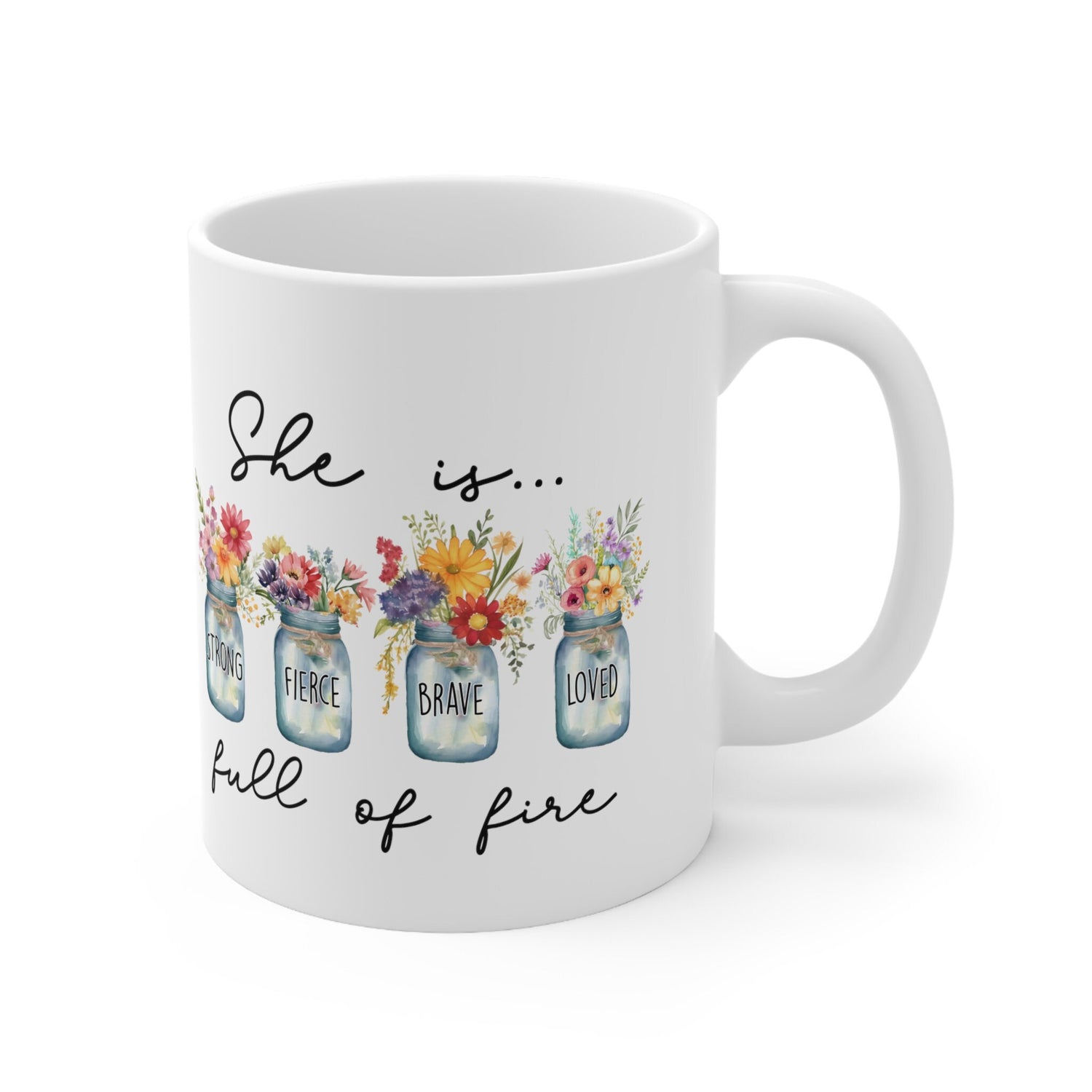 Ceramic Mug 11oz, Everyday inspirational empowerment positive fierce women strong leader beverage coffee cup