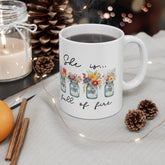 Ceramic Mug 11oz, Everyday inspirational empowerment positive fierce women strong leader beverage coffee cup