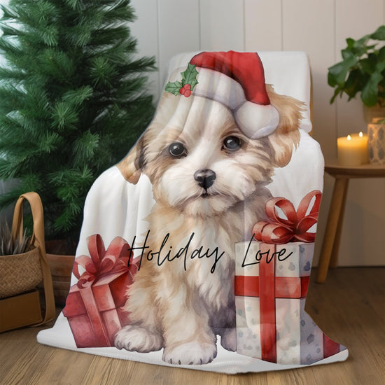 Velveteen Plush Blanket, Holiday Bed cover, Cute designer blankets, Festive Holiday items, White Winter Blanket, Fleece bed Cover