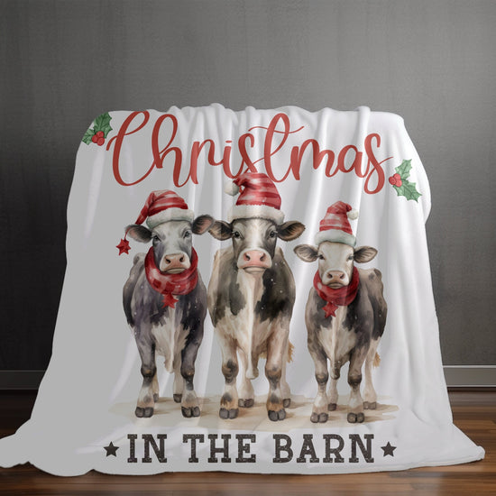 Velveteen Plush Blanket, Cow Designs, Farm Style Blanket, White Xmas Blanket, Winter Warm Bed Covers, Decorative Throws, Holiday Sale