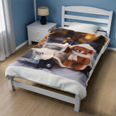 Velveteen Plush Blanket, Kid cozy soft Teddy Bear crochet child toddler bedroom warm soft adorable crib fleece Xmas holiday gift