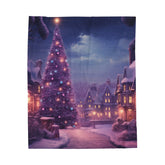 Luxurious Velveteen Plush Blanket - Cozy Purple Christmas Blanket Sale