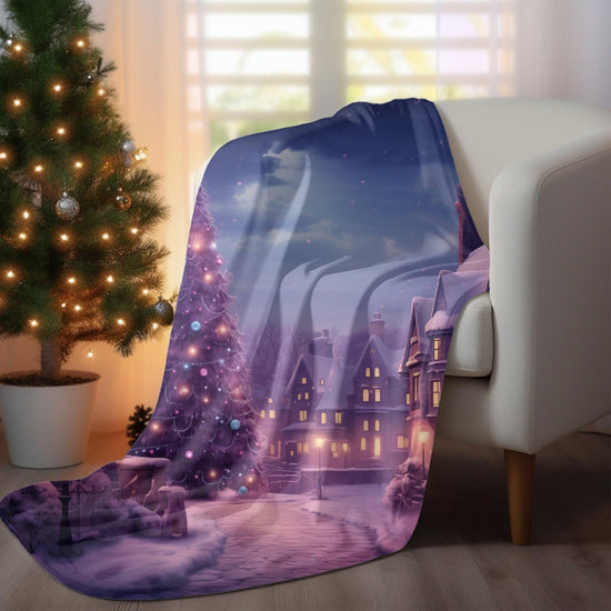 Luxurious Velveteen Plush Blanket - Cozy Purple Christmas Blanket Sale