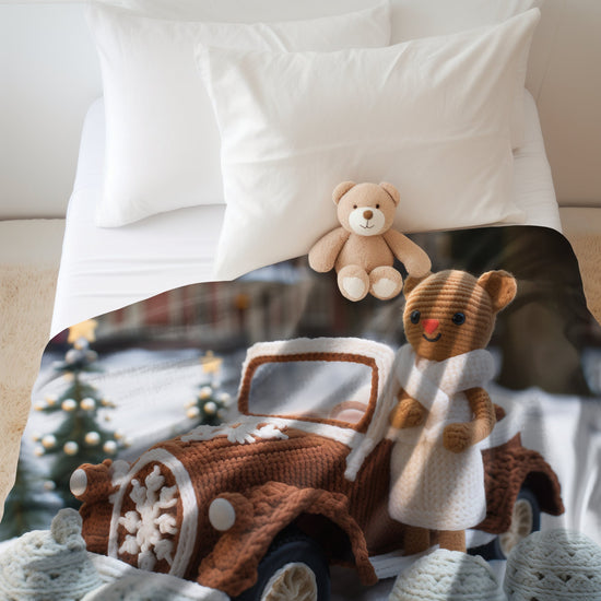 Cozy Velveteen Plush Crochet Blanket - Perfect Child&