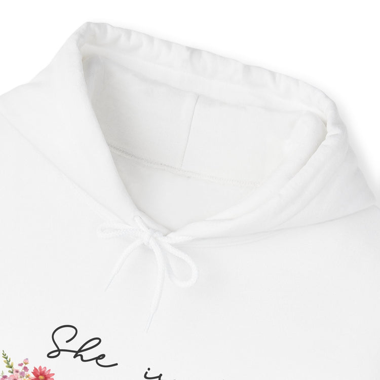 Unisex Heavy Blend™ Hooded Sweatshirt, Floral print inspiring Female fierce conquer it all empowerment postive warm cozy stylish sweater