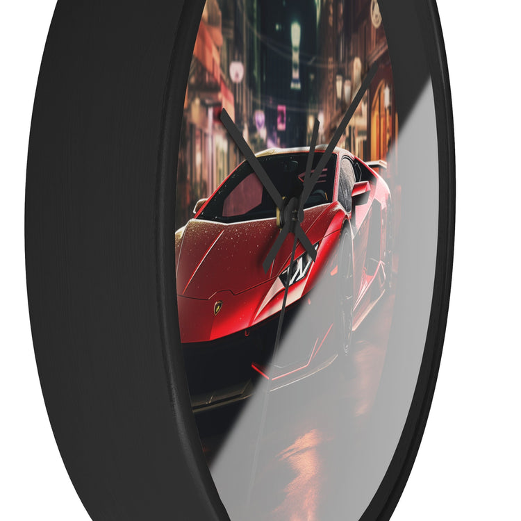 Wall Clock, Red Hot Lamborghini bachelor student dorm office home fancy exotic luxury car wall art