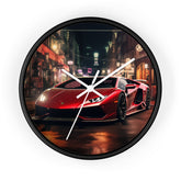 Wall Clock, Red Hot Lamborghini bachelor student dorm office home fancy exotic luxury car wall art