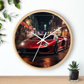 Wall Clock, Red Hot Lamborghini bachelor student dorm office home fancy exotic luxury car wall art