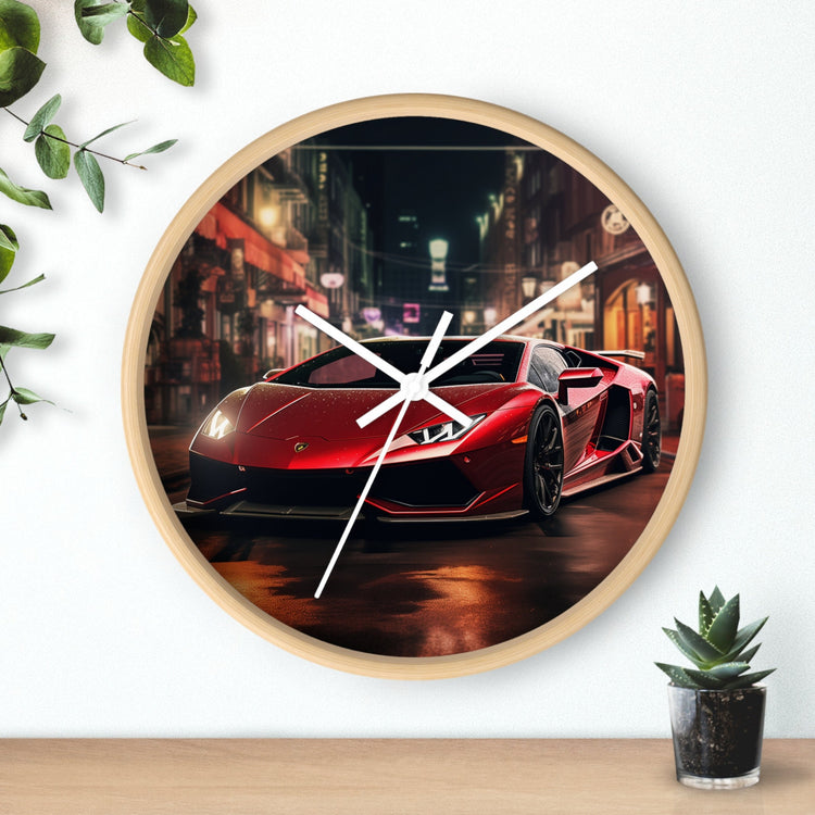 Wall Clock, Red Hot Lamborghini bachelor student dorm office home fancy exotic luxury car wall art