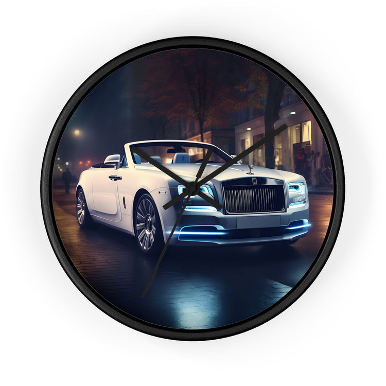 Wall Clock, Rolls-Royce white stylish timepiece fancy luxury high-end designer room decor Wall Clock