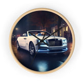Wall Clock, Rolls-Royce white stylish timepiece fancy luxury high-end designer room decor Wall Clock