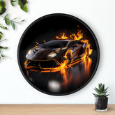 Wall Clock, Exotic black AI Car design portrait teen dorm room bedroom wall clock art decor great for pool room and man cave