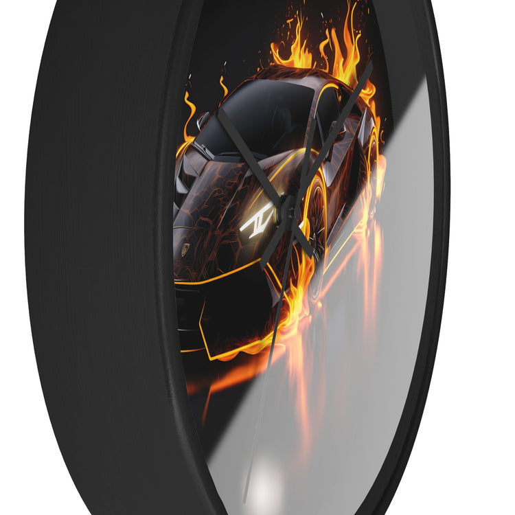 Wall Clock, Exotic black AI Car design portrait teen dorm room bedroom wall clock art decor great for pool room and man cave