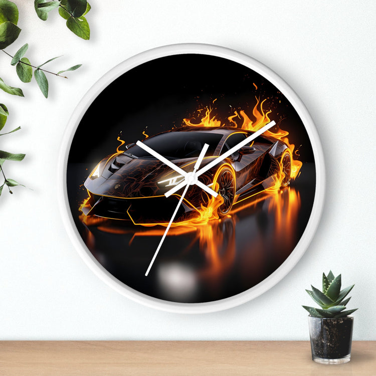 Wall Clock, Exotic black AI Car design portrait teen dorm room bedroom wall clock art decor great for pool room and man cave