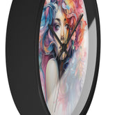 Wall Clock, Cool AI modern day home office restaurant beauty salon colorful female art wall clock design