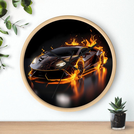 Wall Clock, Exotic black AI Car design portrait teen dorm room bedroom wall clock art decor great for pool room and man cave