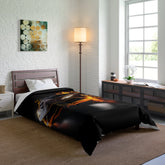 Comforter, Racing Car Portrait, Gift for Car Enthusiast ,Race Car Driver gift, bachelor room decor, young man Bed spread, Gift for Son