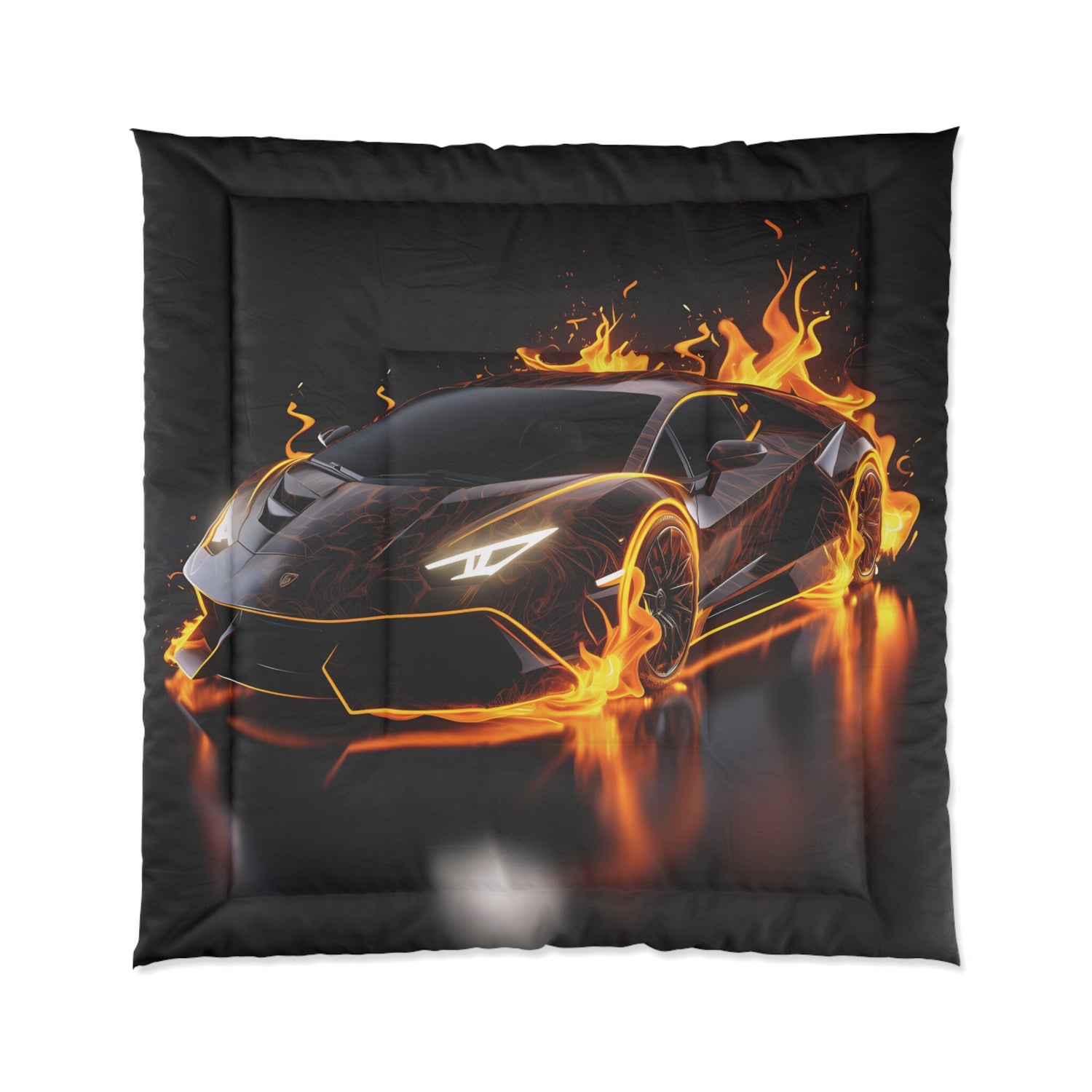 Comforter, Racing Car Portrait, Gift for Car Enthusiast ,Race Car Driver gift, bachelor room decor, young man Bed spread, Gift for Son