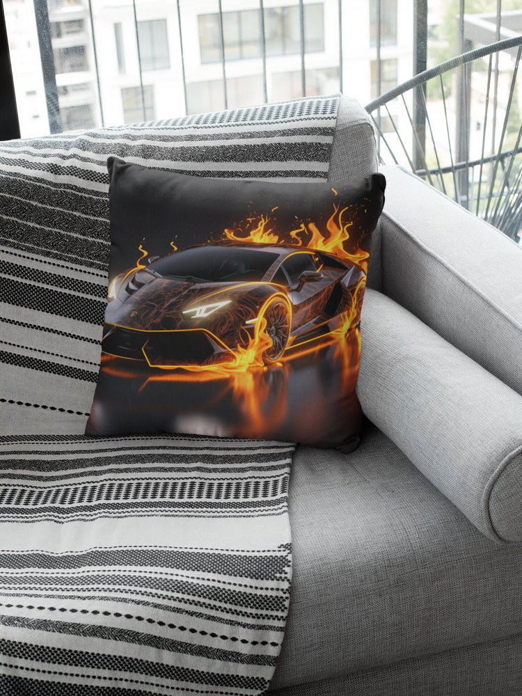 Spun Polyester Square Pillow, Hot Car Design, Sport Car Novelty item, Great gift for Teen Boy, Designer Pillow, Holiday gift, Modern gift