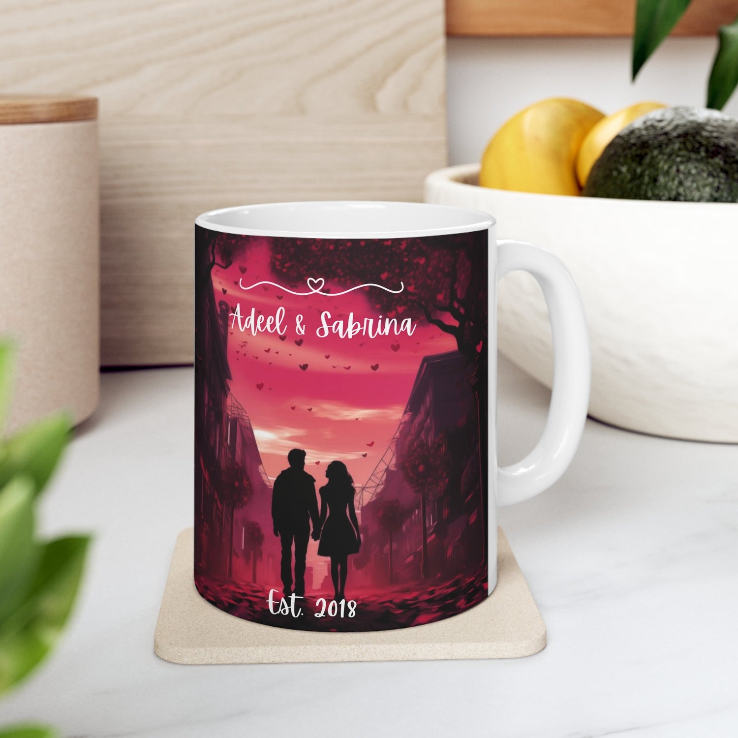 Ceramic Mug 11oz, (A) Personalized Valentines Couple Mug, Sweetheart Couples gift, Special Intimate gift, great Valentines Day gift