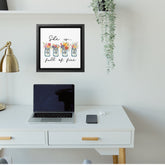 Gallery Canvas Wraps, Inspirational women empowerment floral simplicity wall colorful high quality square art canvas gift for her design