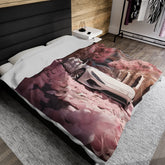 Velveteen Plush Blanket, White Lamborghini Valentines lover soft shade of pink stylish winter warm cozy couch bed throw great for wifey