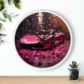 Wall Clock, Hot Pink Lamborghini modern stylish wall art room decor great gift for car lover
