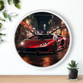Wall Clock, Red Hot Lamborghini bachelor student dorm office home fancy exotic luxury car wall art