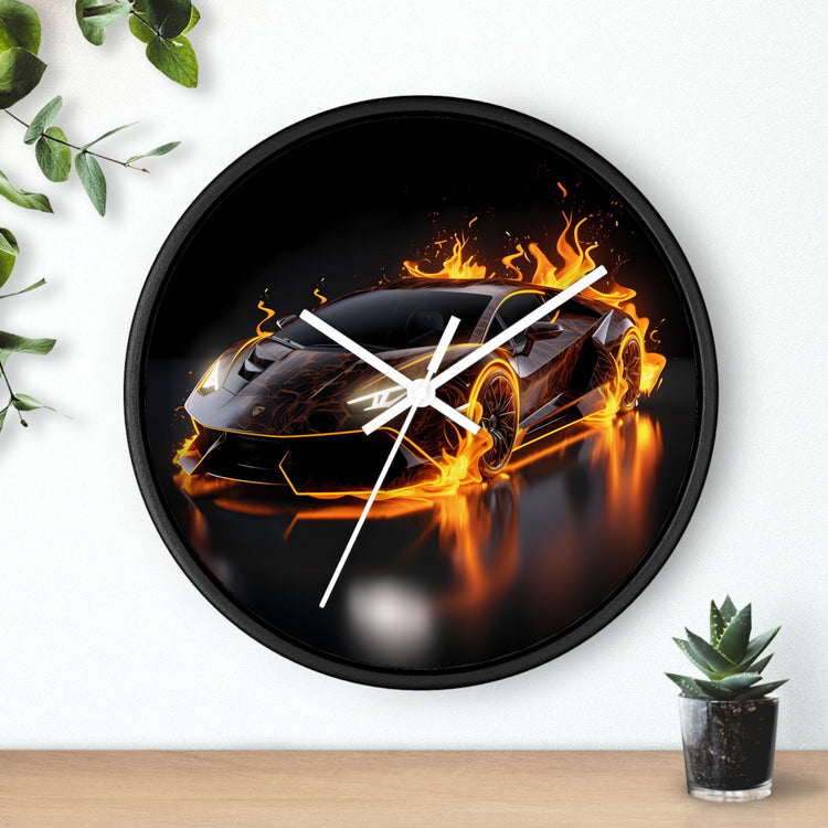 Wall Clock, Exotic black AI Car design portrait teen dorm room bedroom wall clock art decor great for pool room and man cave