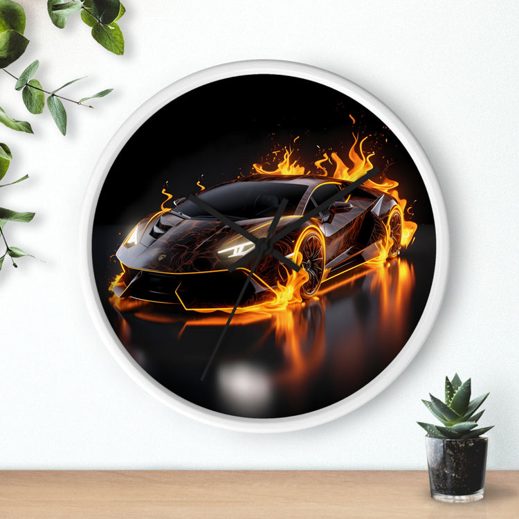 Wall Clock, Exotic black AI Car design portrait teen dorm room bedroom wall clock art decor great for pool room and man cave