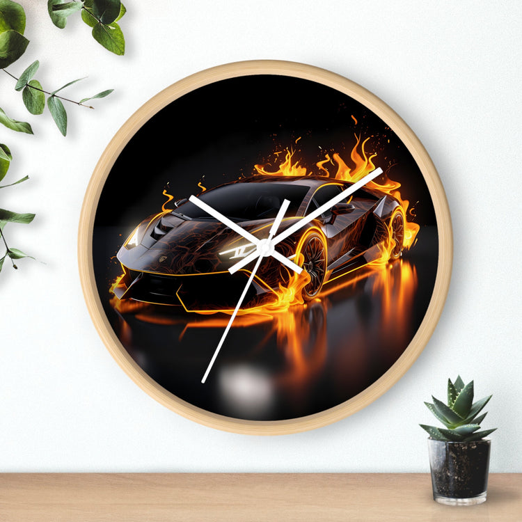 Wall Clock, Exotic black AI Car design portrait teen dorm room bedroom wall clock art decor great for pool room and man cave