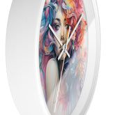 Wall Clock, Cool AI modern day home office restaurant beauty salon colorful female art wall clock design