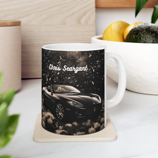 Ceramic Mug 11oz, Personalized Black Coffee Mug, Luxury Car Design, Upscale fancy mug, Valentine gift, Son Bday gift, Entrepreneur gift